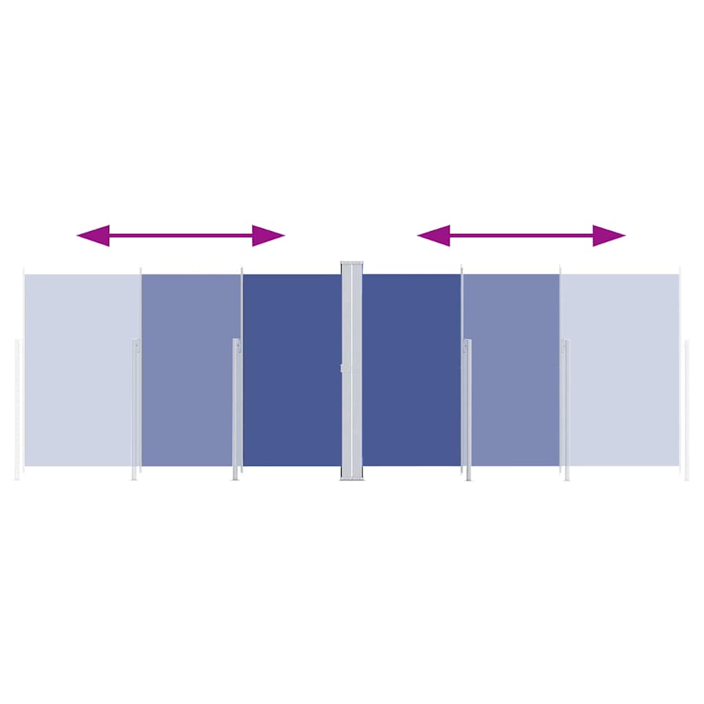 Ištraukiama šoninė pertvara, mėlynos spalvos, 200x600cm