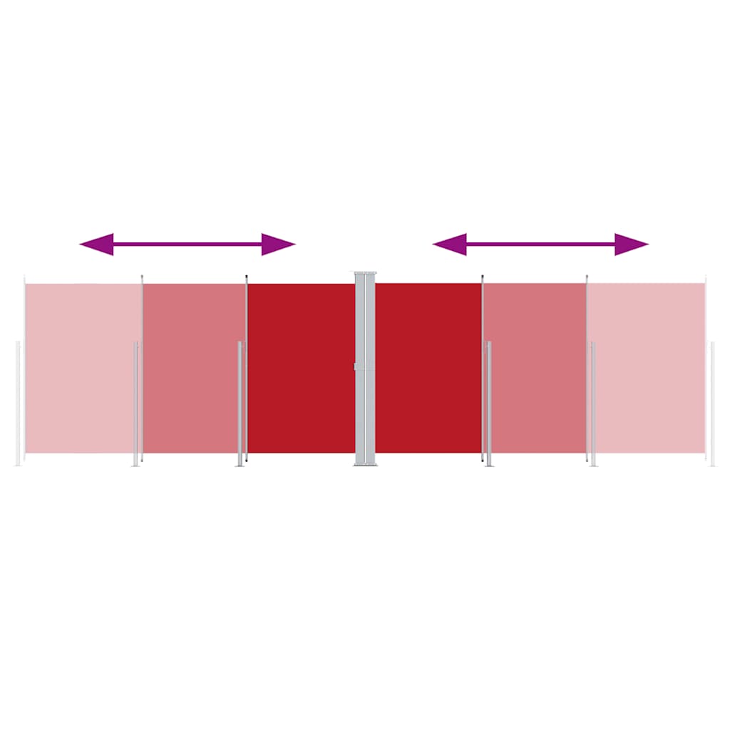 Ištraukiama šoninė pertvara, raudonos spalvos, 200x600cm