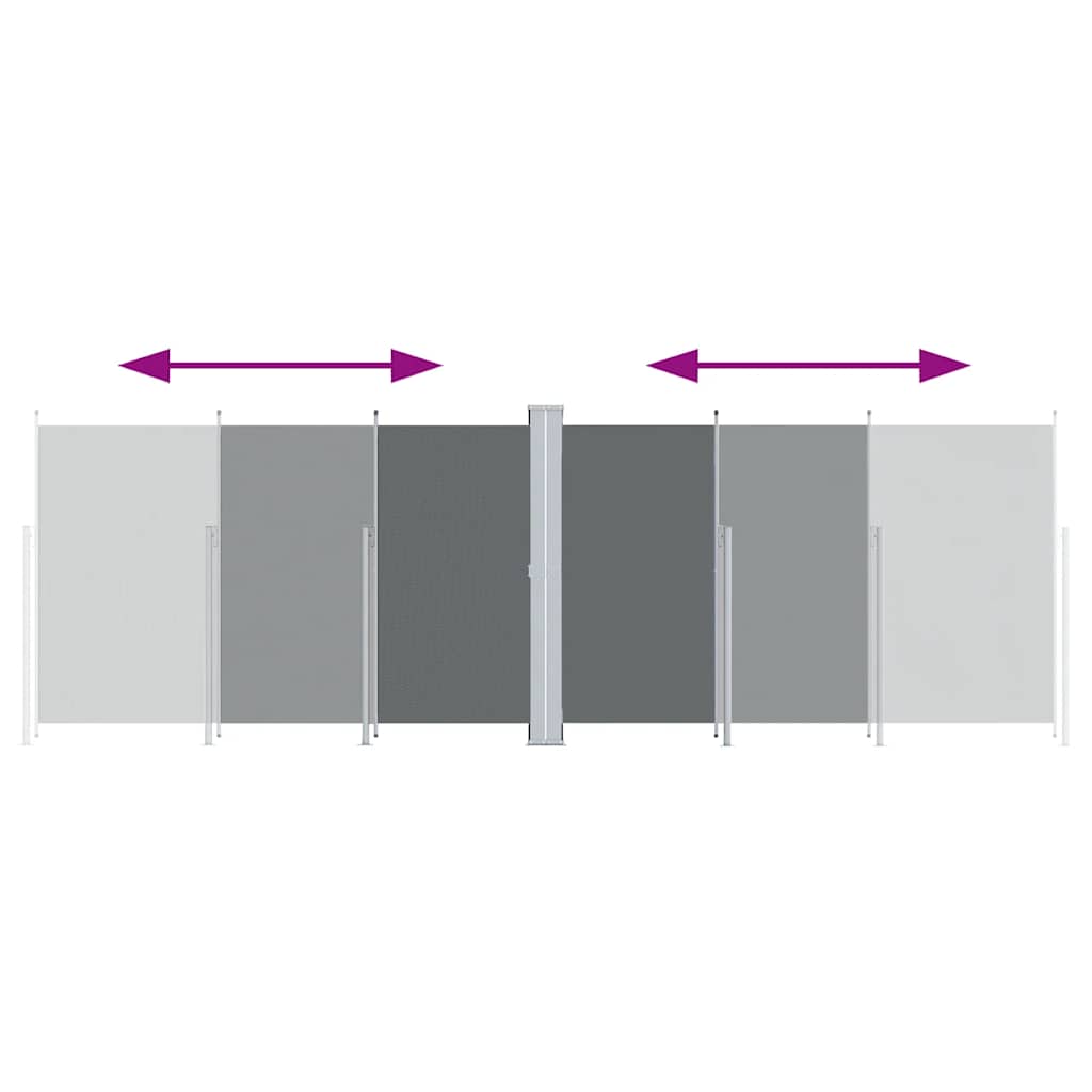 Ištraukiama šoninė pertvara, antracito spalvos, 220x600cm