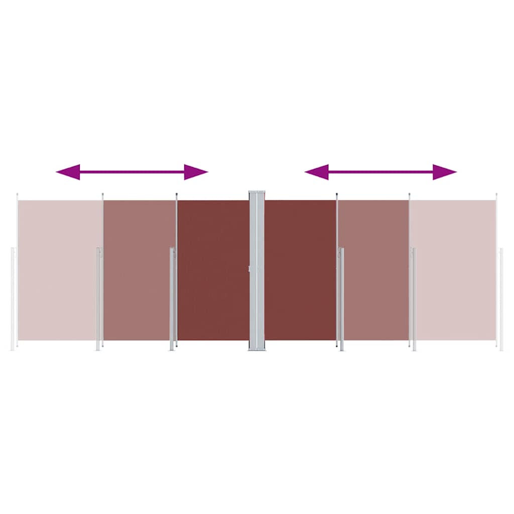 Ištraukiama šoninė pertvara, rudos spalvos, 220x600cm