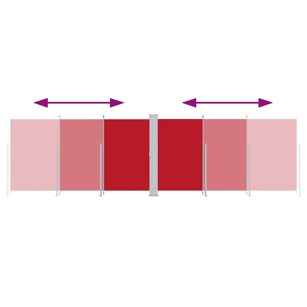 Ištraukiama šoninė pertvara, raudonos spalvos, 220x600cm