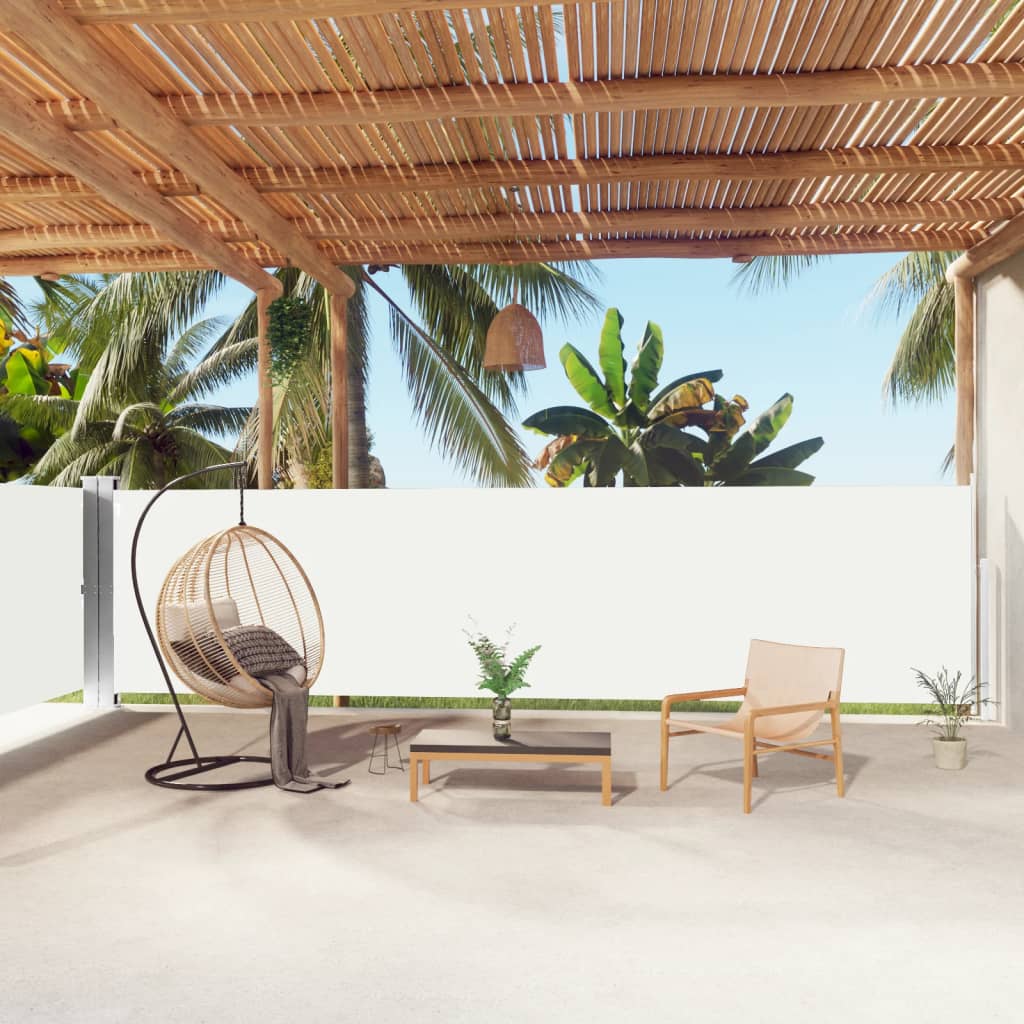 Ištraukiama šoninė pertvara, kreminės spalvos, 160x1000cm