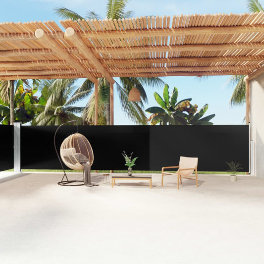 Ištraukiama šoninė pertvara, juodos spalvos, 160x1200cm