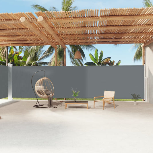 Ištraukiama šoninė pertvara, antracito spalvos, 200x1200cm