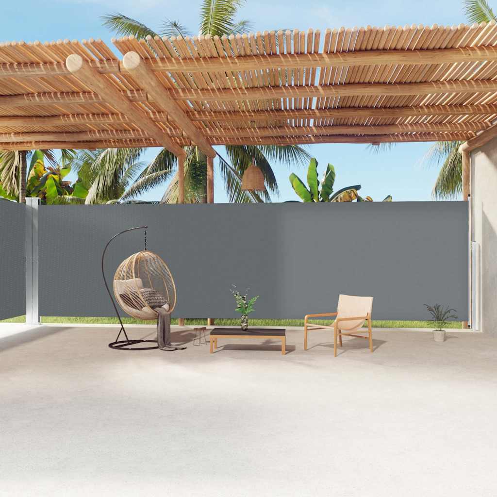 Ištraukiama šoninė pertvara, antracito spalvos, 220x1200cm