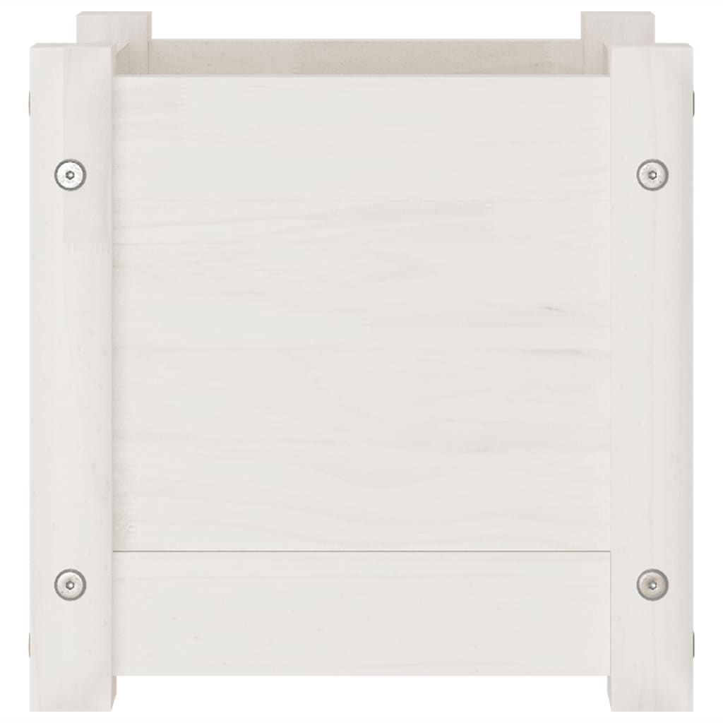 Sodo lovelis, baltas, 31x31x31cm, pušies medienos masyvas