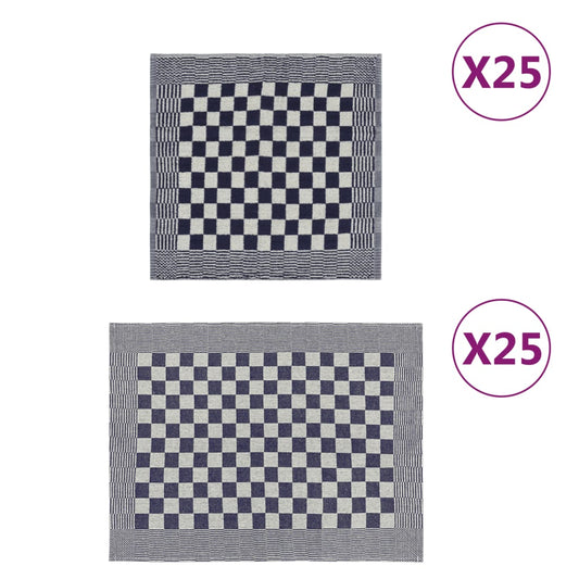 Rankšluosčių rinkinys, 50vnt., mėlyni ir balti, medvilnė