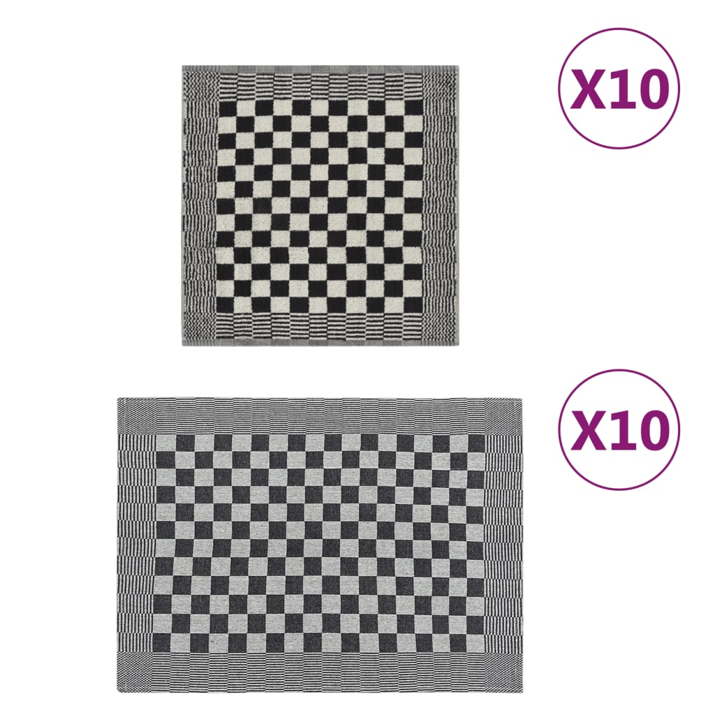 Rankšluosčių rinkinys, 20vnt., juodi ir balti, medvilnė