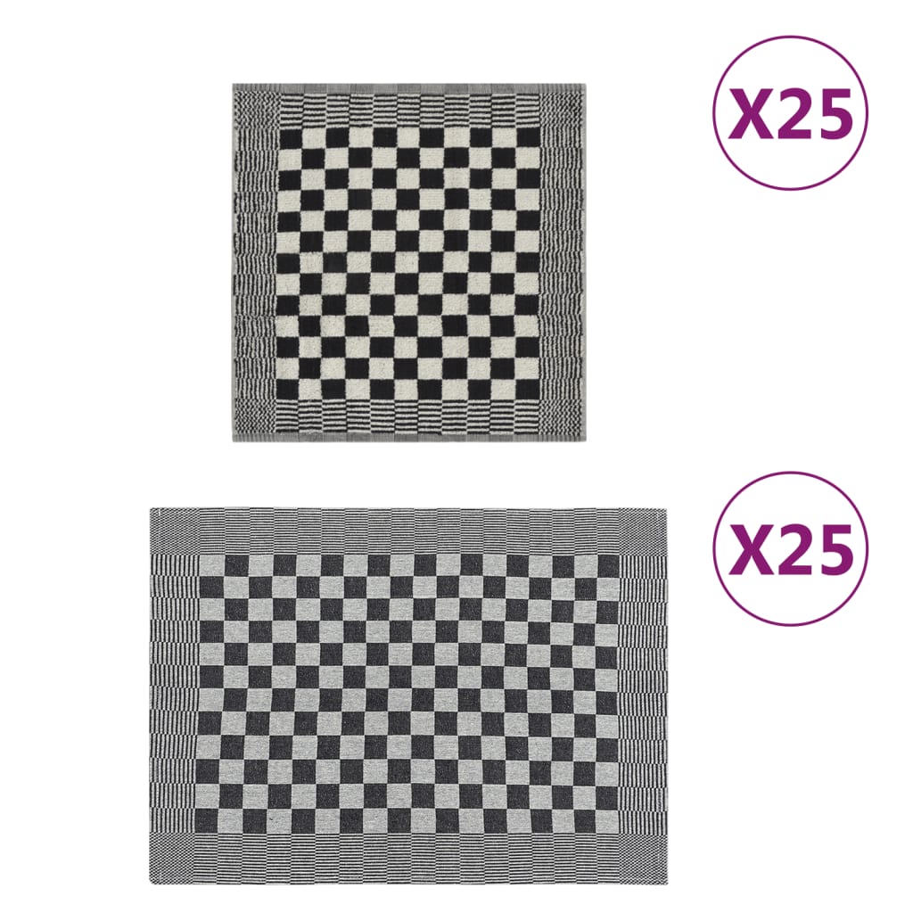 Rankšluosčių rinkinys, 50vnt., juodi ir balti, medvilnė