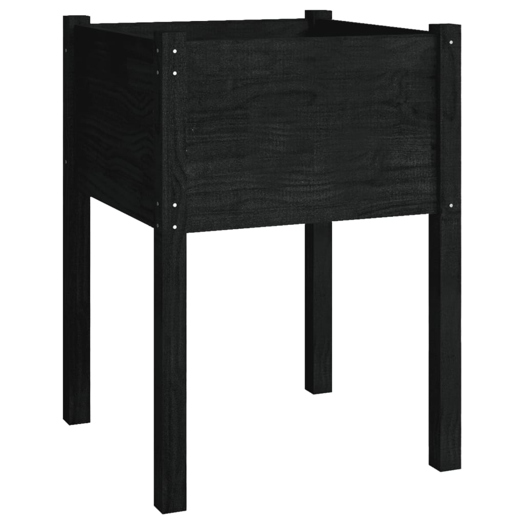 Sodo loveliai, 2vnt., juodi, 50x50x70cm, pušies masyvas