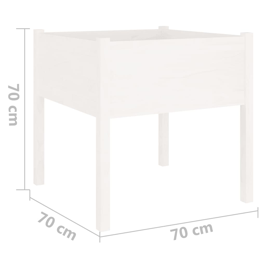 Sodo loveliai, 2vnt., balti, 70x70x70cm, pušies masyvas