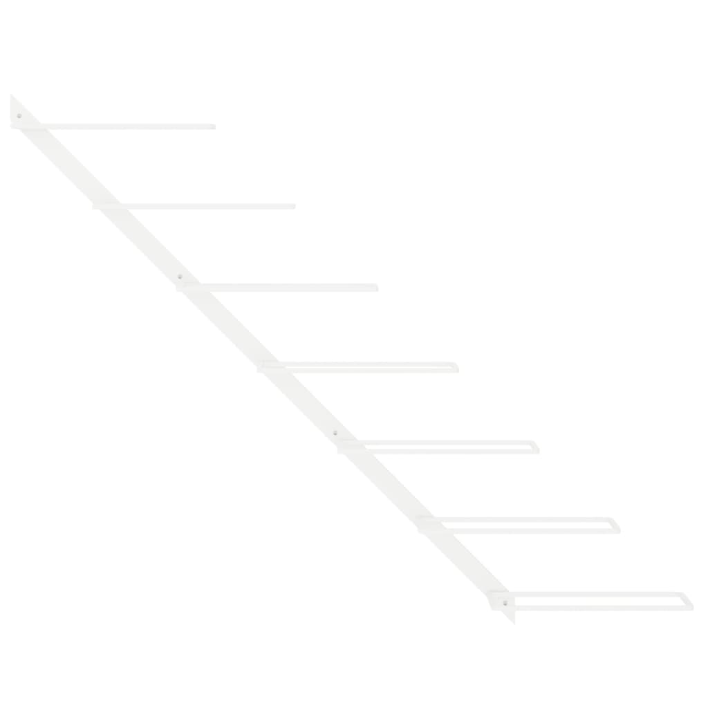 Prie sienos montuojamas vyno laikiklis, baltas, metalas