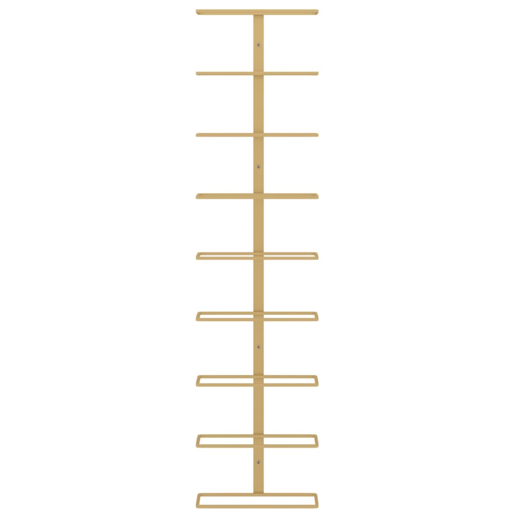 Prie sienos montuojamas vyno laikiklis, auksinis, geležis