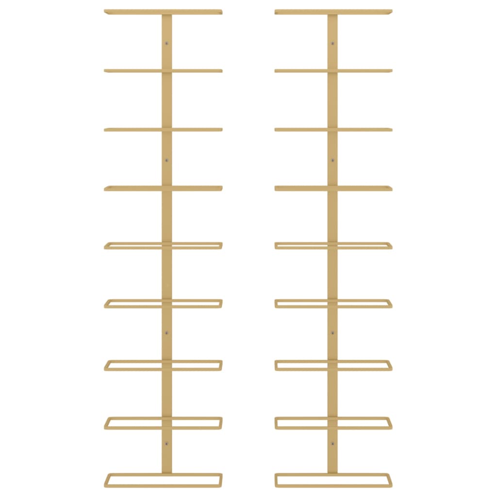 Prie sienos montuojami vyno laikikliai, 2vnt., aukso, geležis