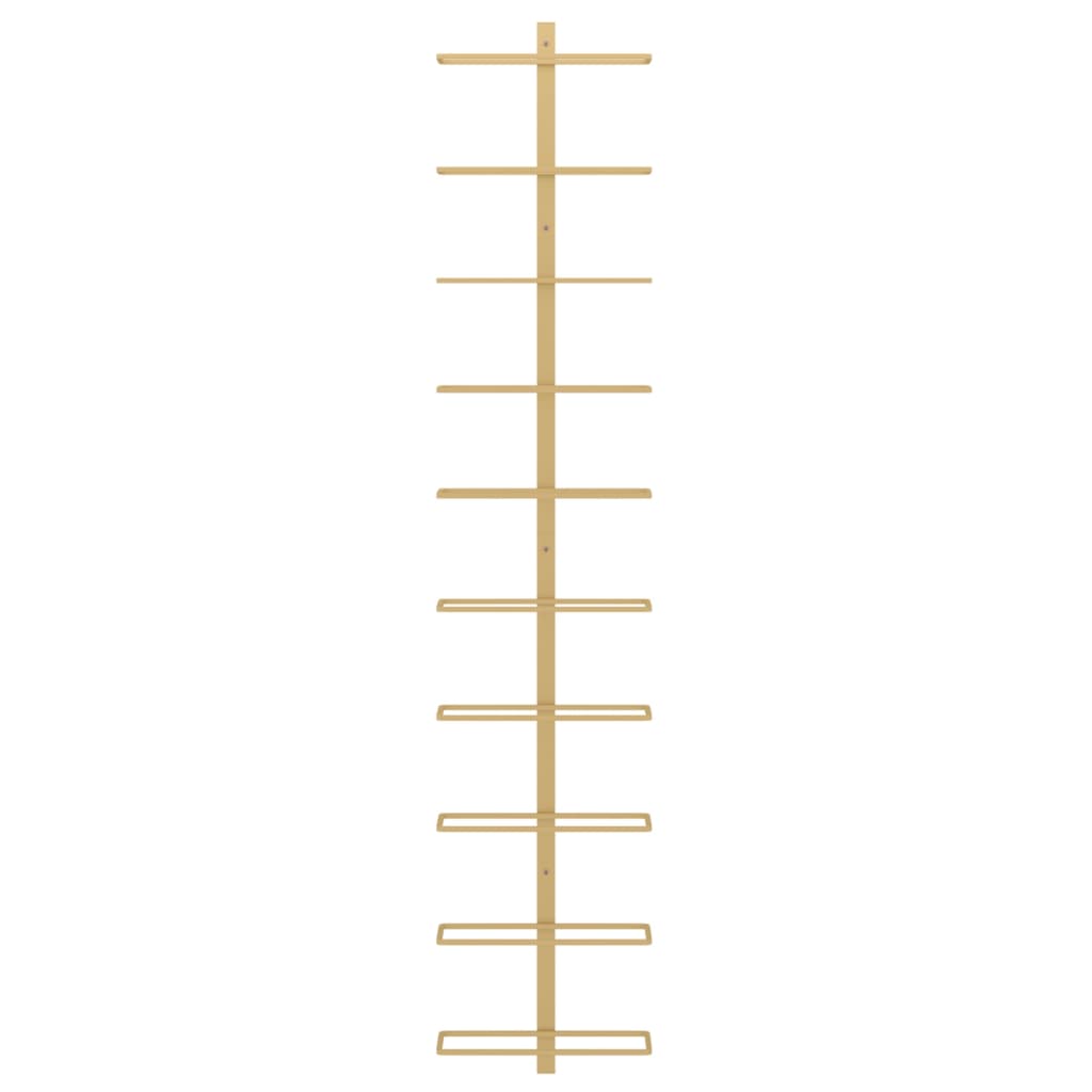 Prie sienos montuojamas vyno laikiklis, auksinis, metalas