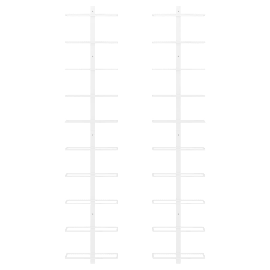 Prie sienos montuojami vyno laikikliai, 2vnt., balti, metalas