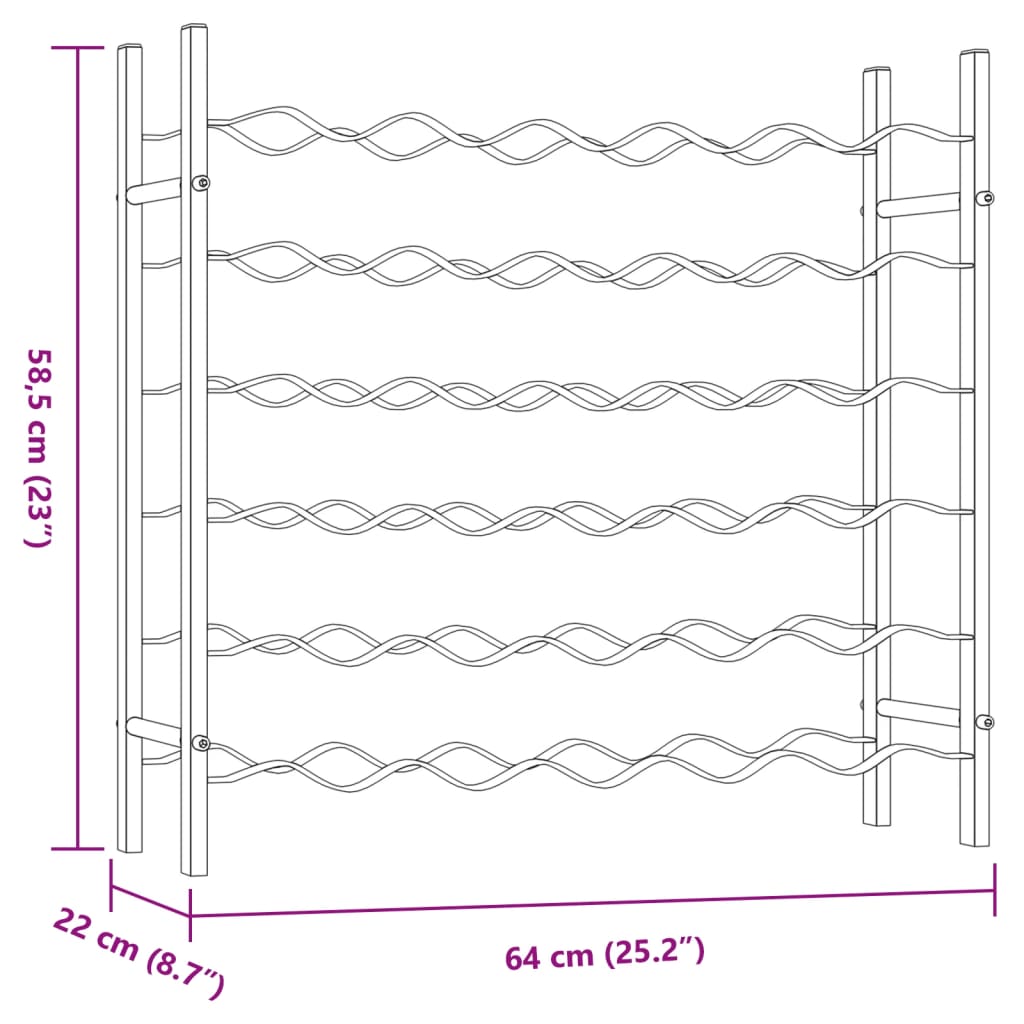 Vyno laikiklis 36 buteliams, baltos spalvos, metalas