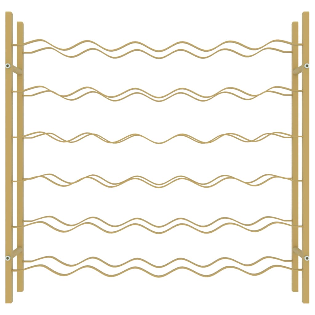 Laikiklis vynui 36 buteliams, auksinės spalvos, metalas