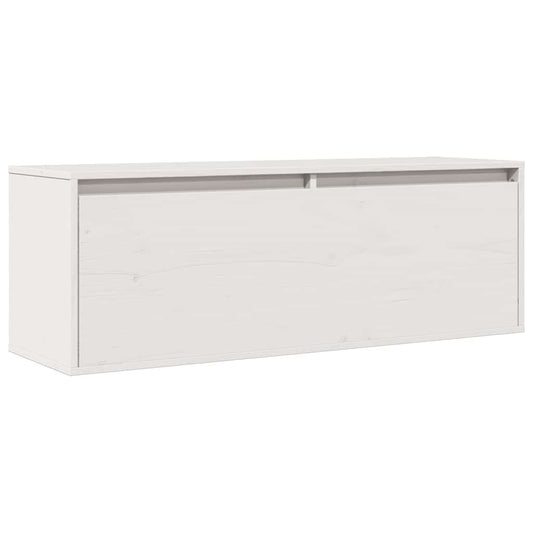 Sieninė spintelė, balta, 100x30x35cm, pušies medienos masyvas