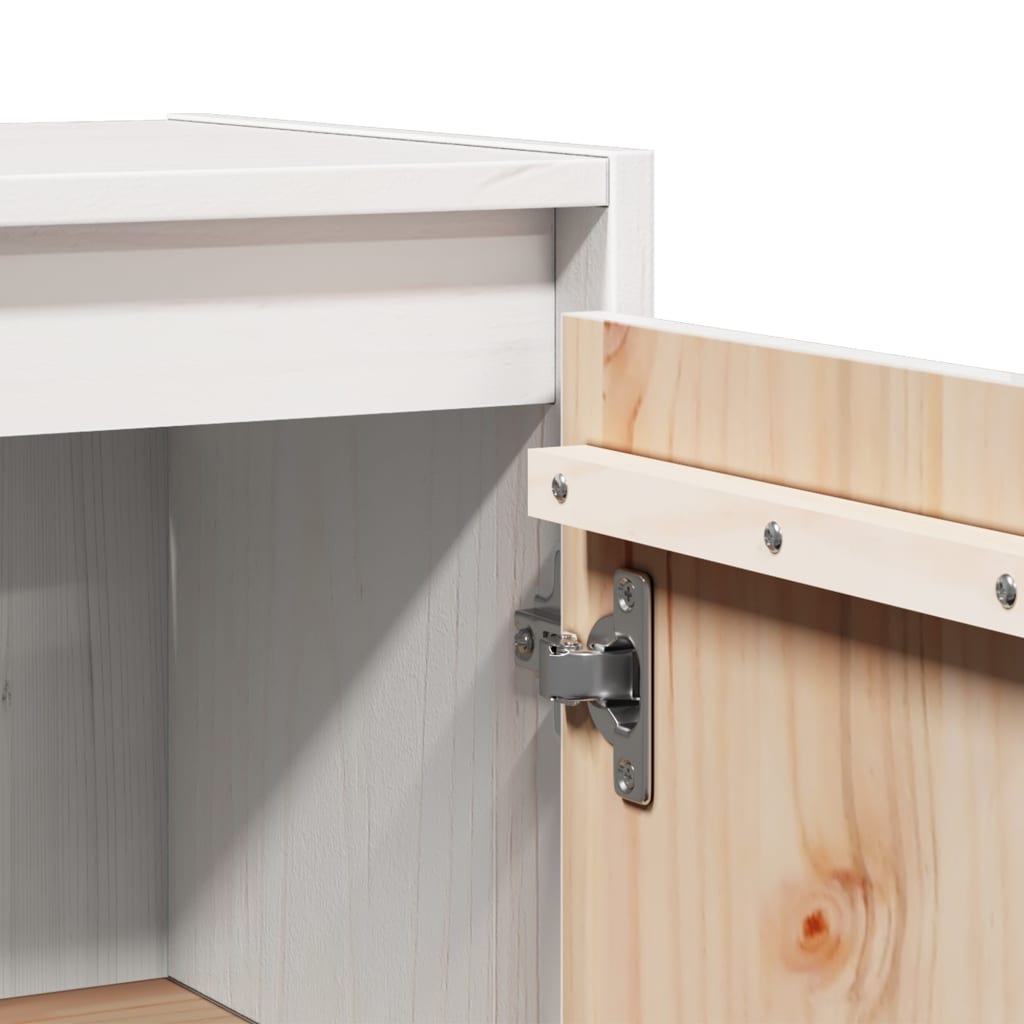 Sieninė spintelė, balta, 30x30x60cm, pušies medienos masyvas