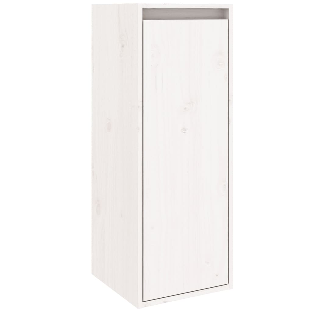 Sieninės spintelės, 2vnt., baltos, 30x30x80cm, pušies masyvas