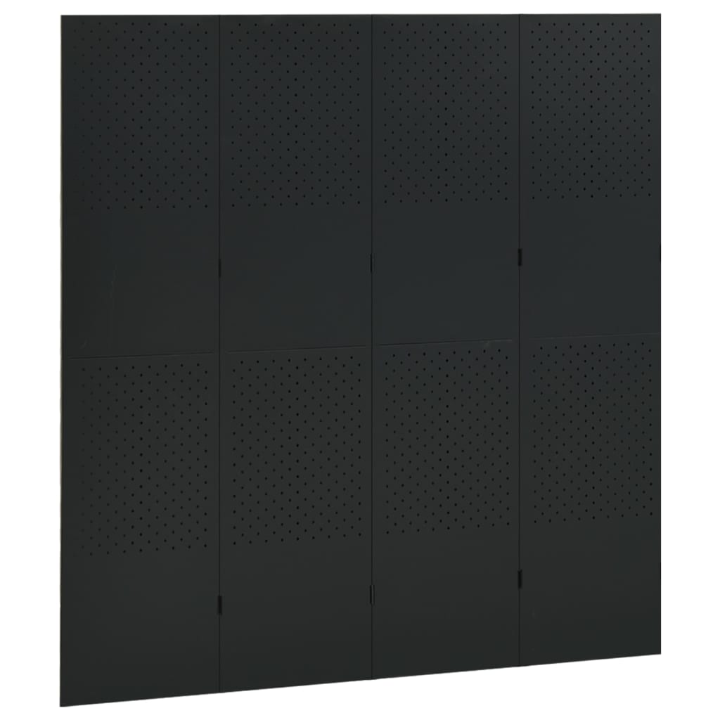 Kambario pertvaros, 4 dalių, 2vnt., juodos, 160x180cm, plienas