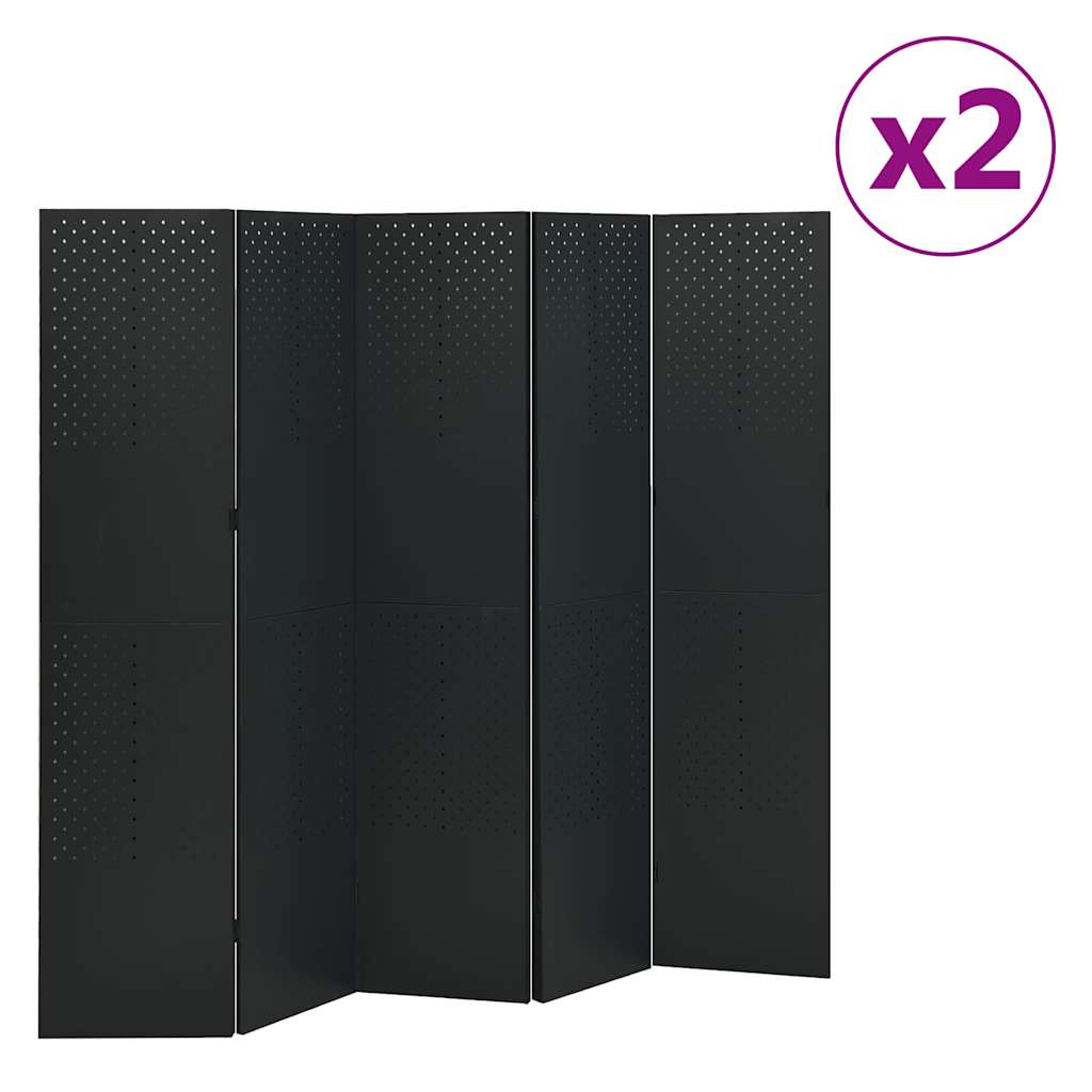 Kambario pertvaros, 5 dalių, 2vnt., juodos, 200x180cm, plienas