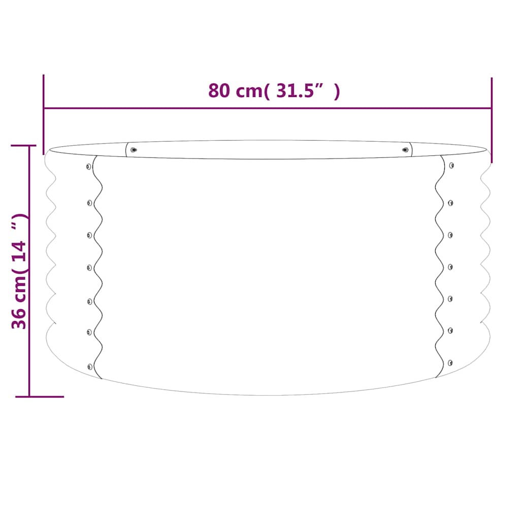 Sodo lovelis, rudas, 80x80x36cm, cinkuotas plienas