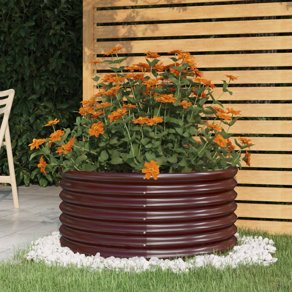 Sodo lovelis, rudas, 80x80x36cm, cinkuotas plienas