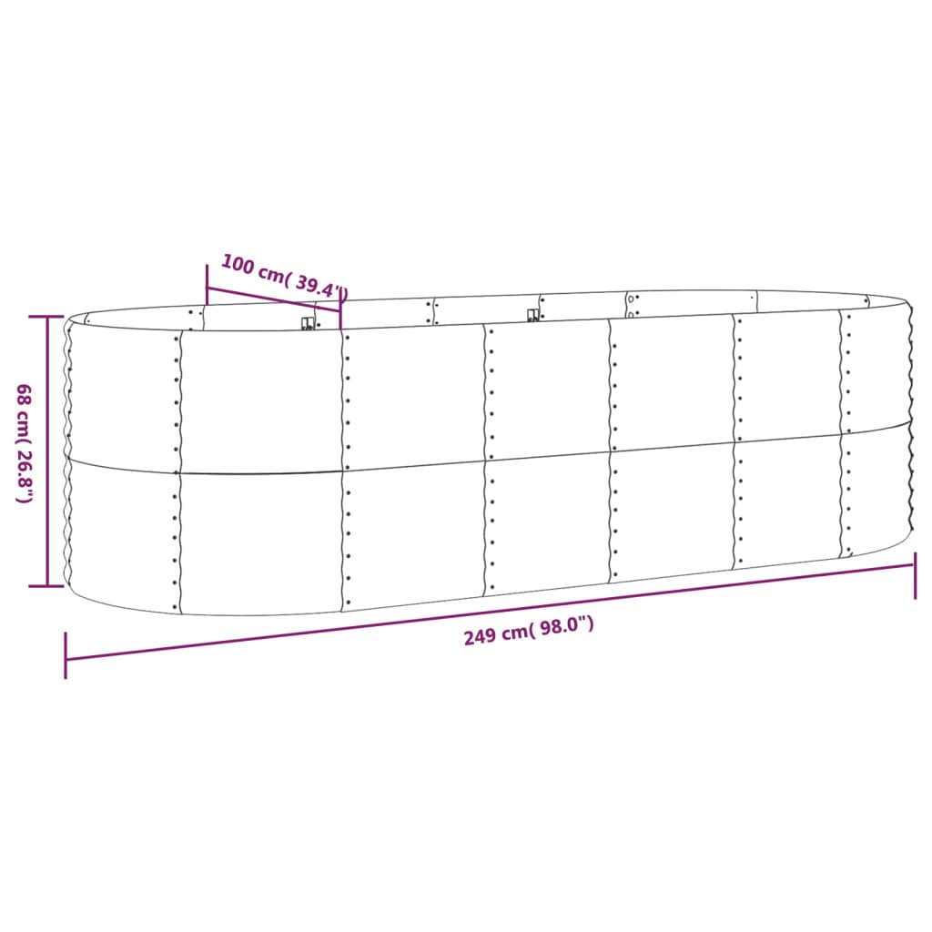 Aukštas sodo lovelis, žalias, 249x100x68cm, plienas
