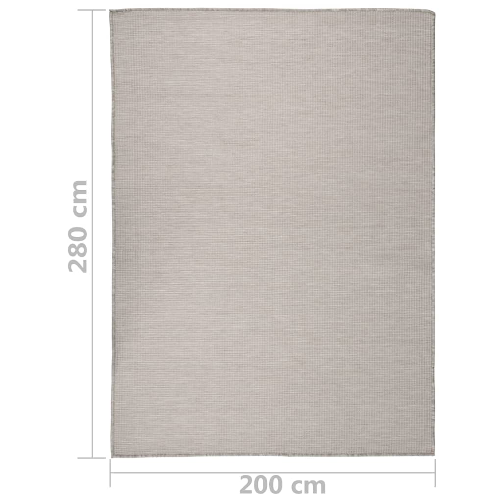 Lauko kilimėlis, šviesiai pilkos spalvos, 200x280cm, plokščio pynimo