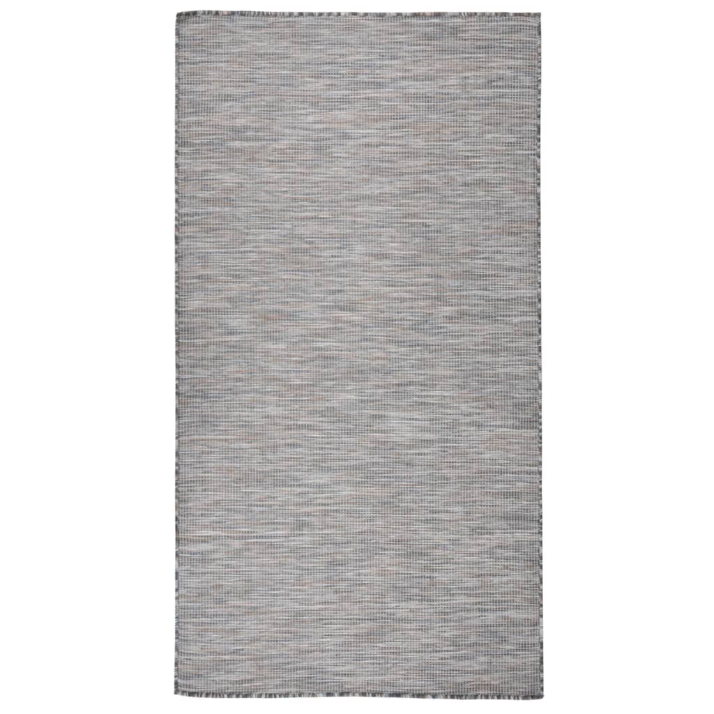 Lauko kilimėlis, rudas ir mėlyna, 80x150cm, plokščio pynimo