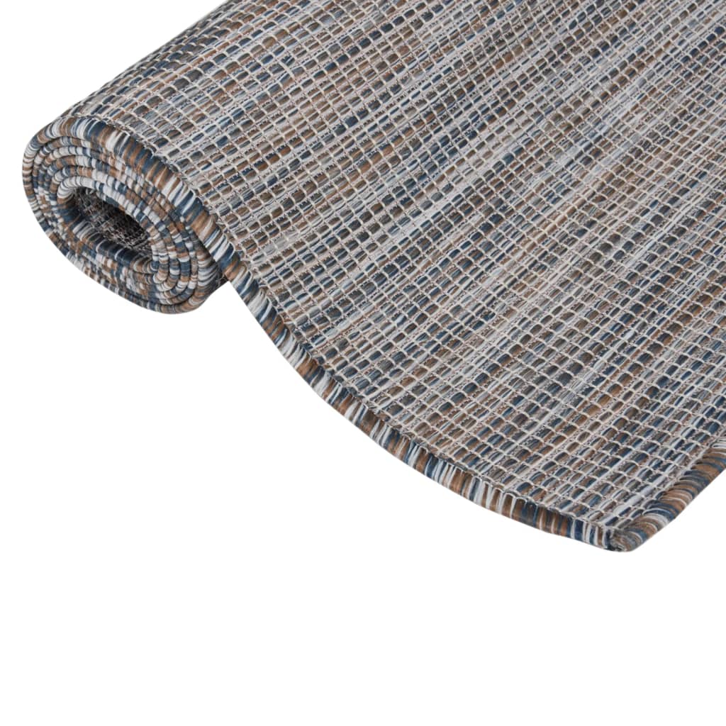 Lauko kilimėlis, rudas ir mėlyna, 80x150cm, plokščio pynimo