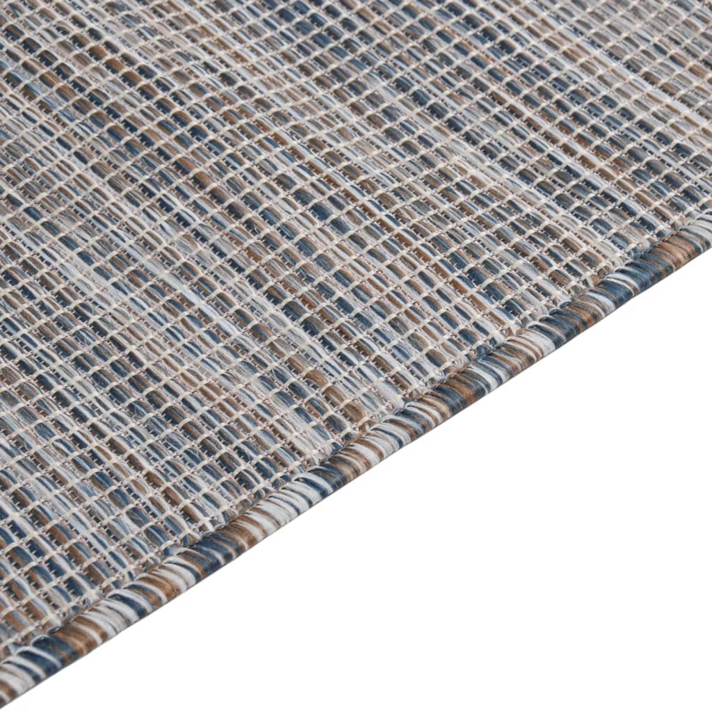Lauko kilimėlis, rudas ir mėlyna, 80x150cm, plokščio pynimo