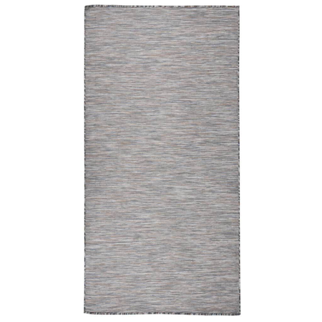 Lauko kilimėlis, rudas ir mėlyna, 100x200cm, plokščio pynimo