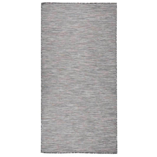 Lauko kilimėlis, rudas ir mėlyna, 100x200cm, plokščio pynimo