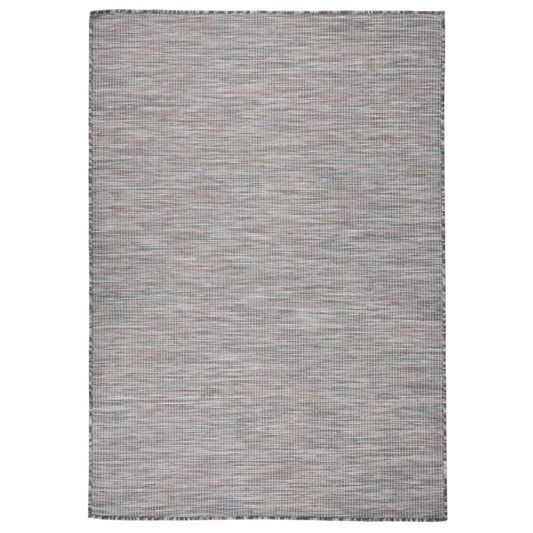 Lauko kilimėlis, rudas ir mėlyna, 140x200cm, plokščio pynimo