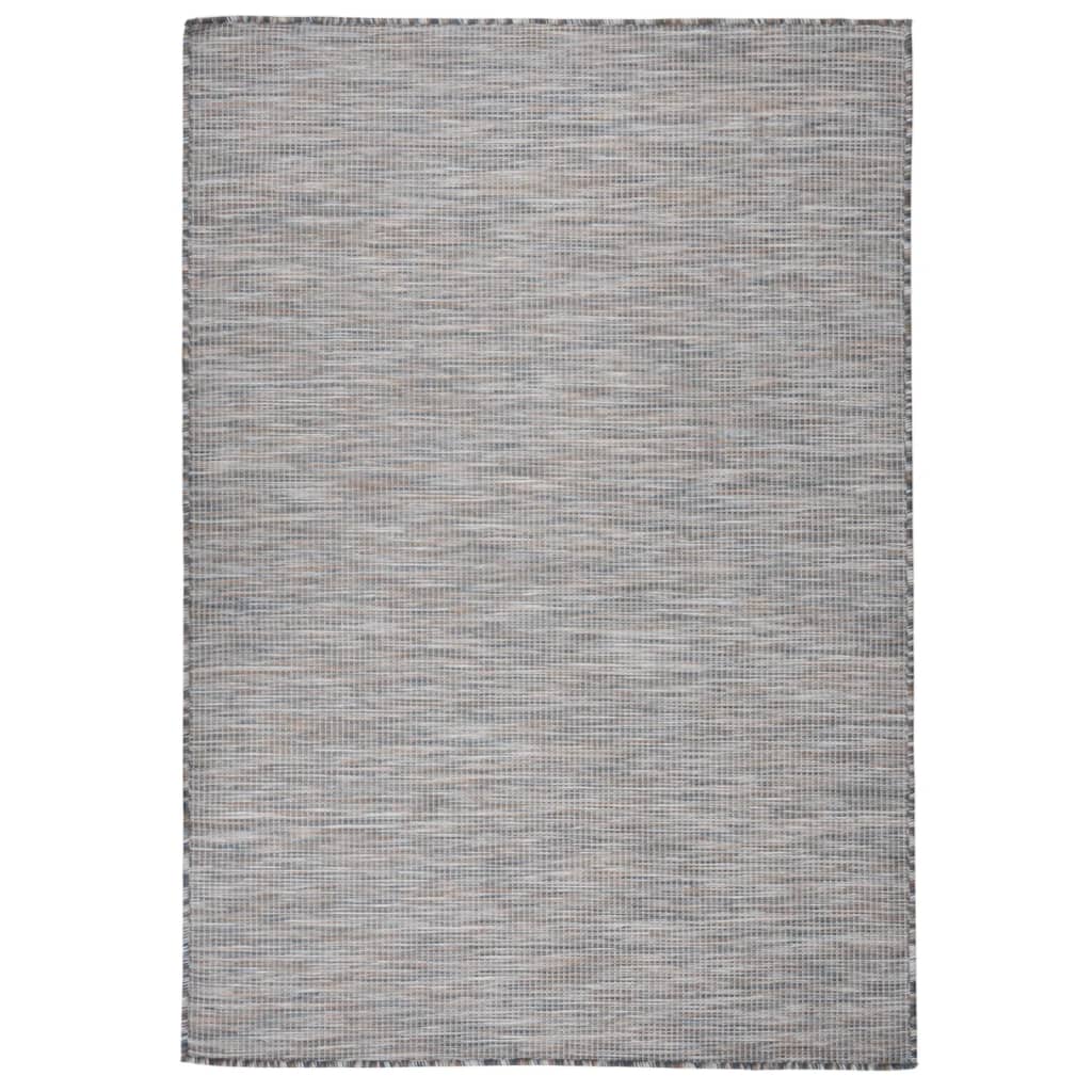 Lauko kilimėlis, rudas ir mėlyna, 160x230cm, plokščio pynimo