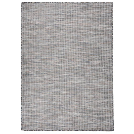 Lauko kilimėlis, rudas ir mėlyna, 200x280cm, plokščio pynimo