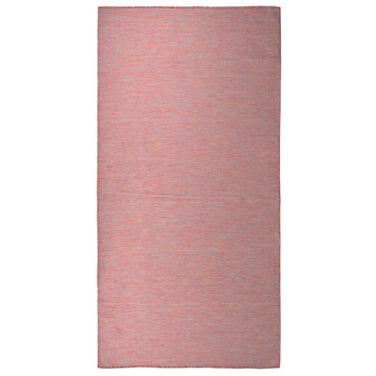 Lauko kilimėlis, raudonos spalvos, 100x200cm, plokščio pynimo
