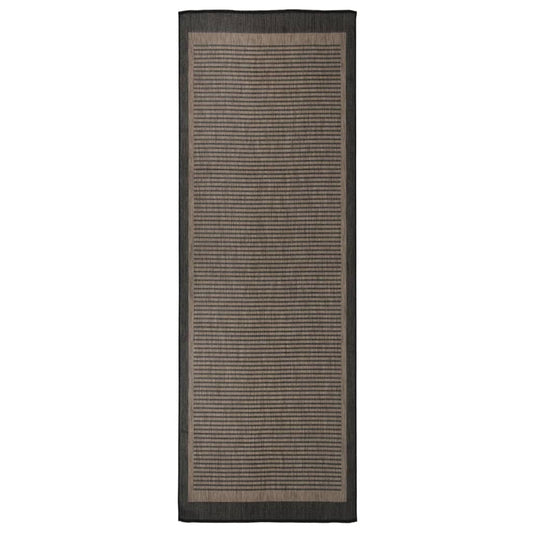 Lauko kilimėlis, tamsiai rudas, 80x250cm, plokščio pynimo