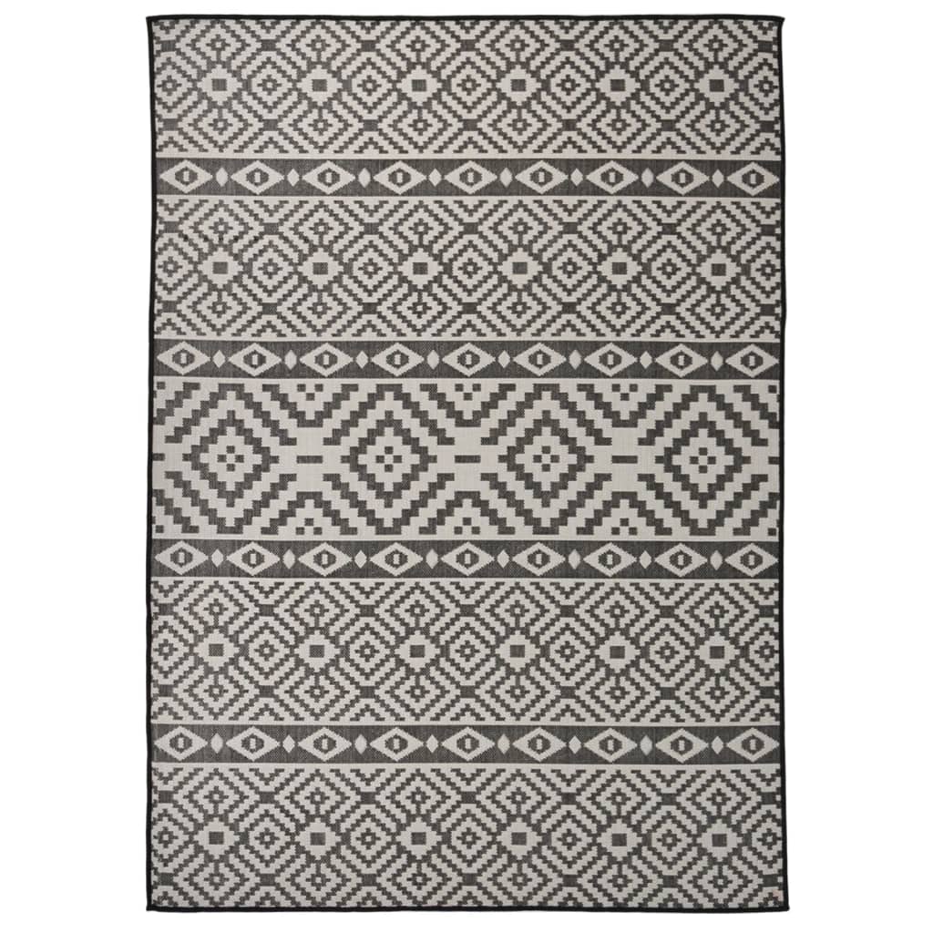 Lauko kilimėlis, juodos spalvos, 120x170cm, plokščio pynimo
