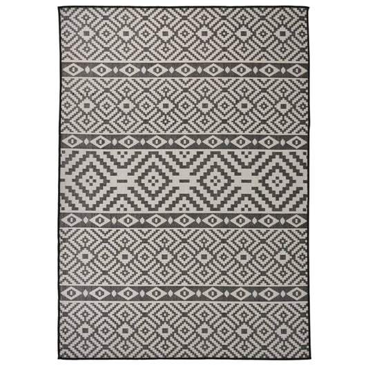 Lauko kilimėlis, juodos spalvos, 120x170cm, plokščio pynimo