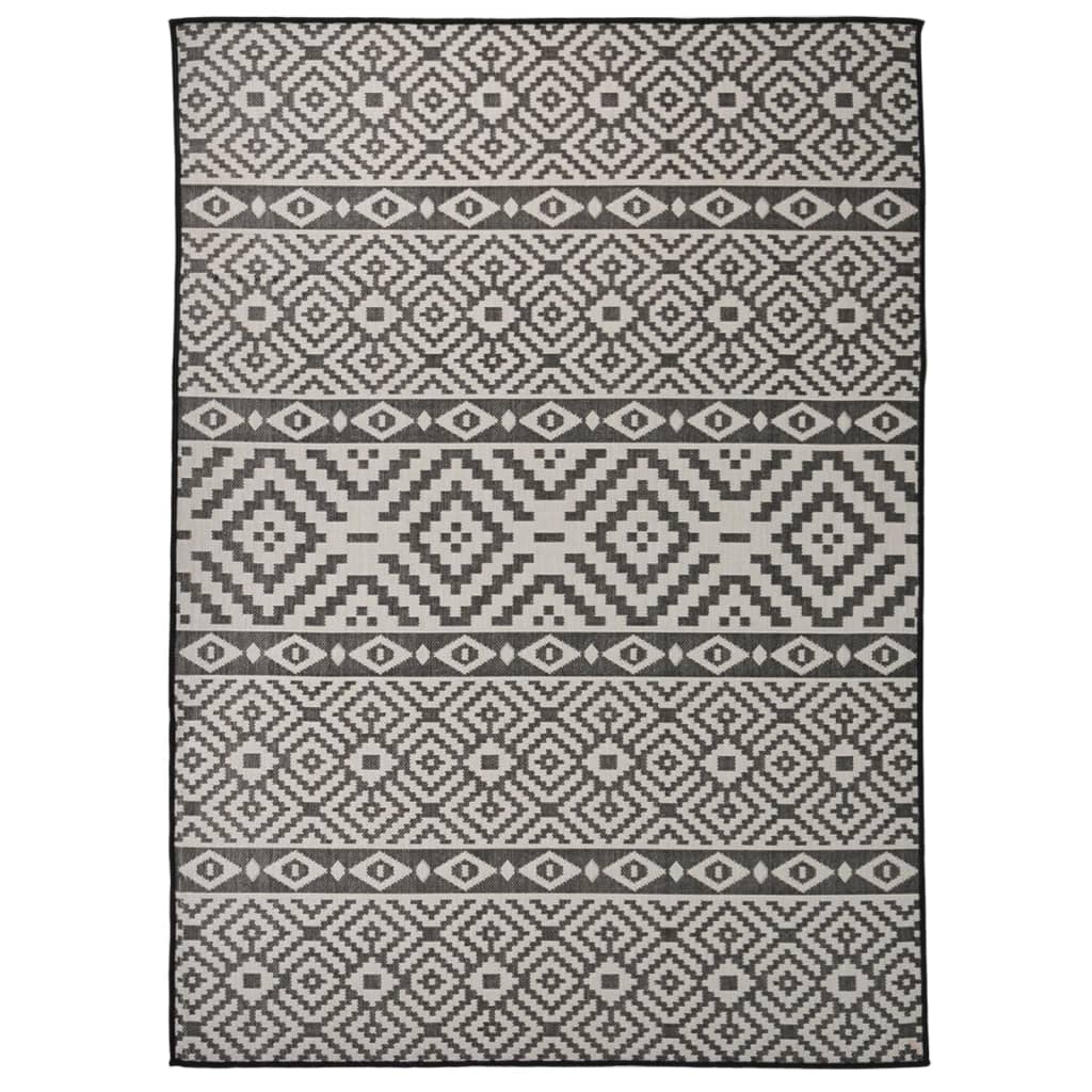Lauko kilimėlis, juodos spalvos, 200x280cm, plokščio pynimo