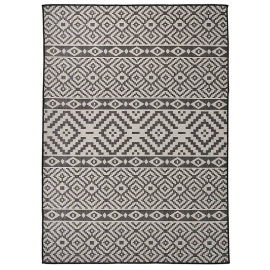 Lauko kilimėlis, juodos spalvos, 200x280cm, plokščio pynimo
