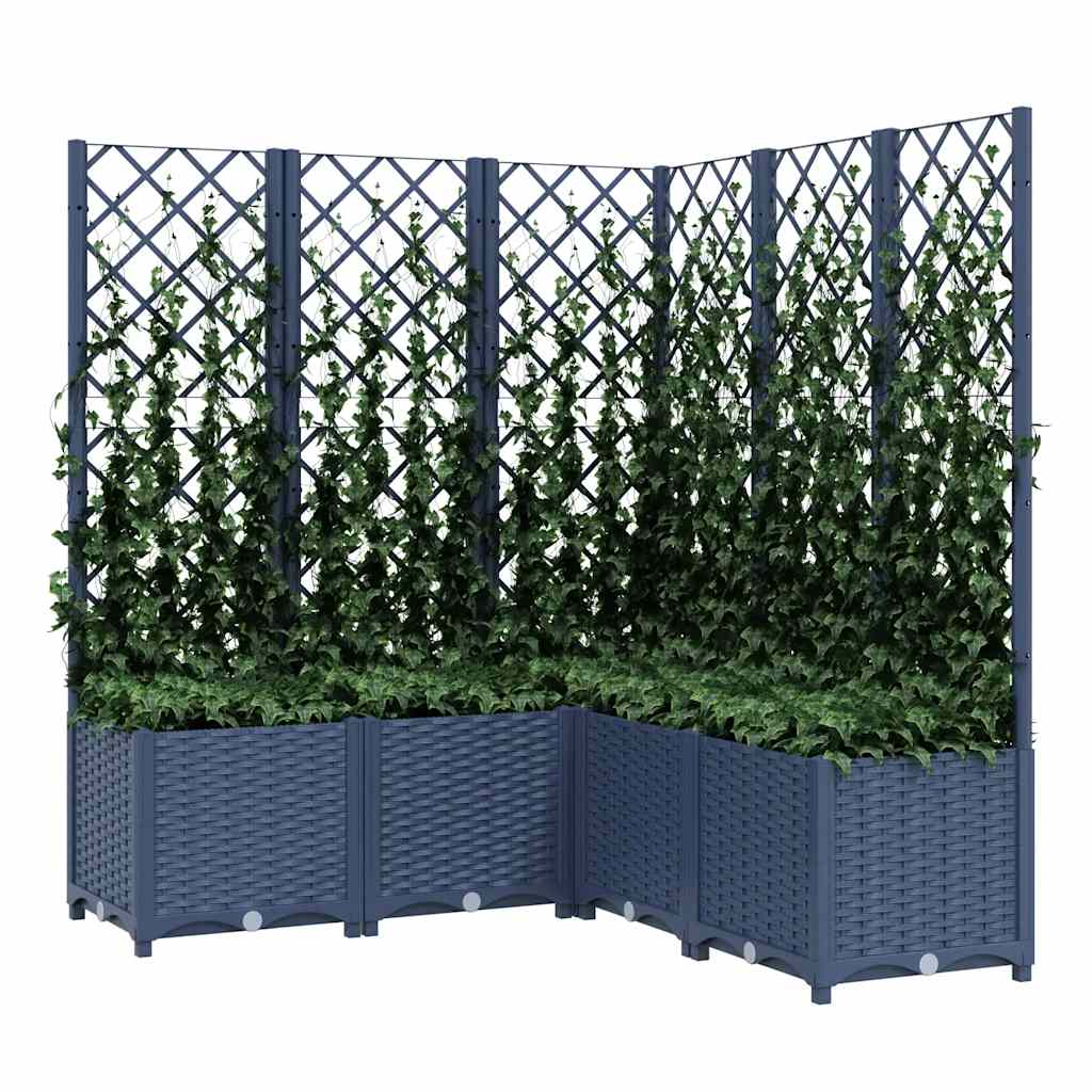Sodo lovelis su treliažu, mėlyna pilkas, 120x120x136cm, PP