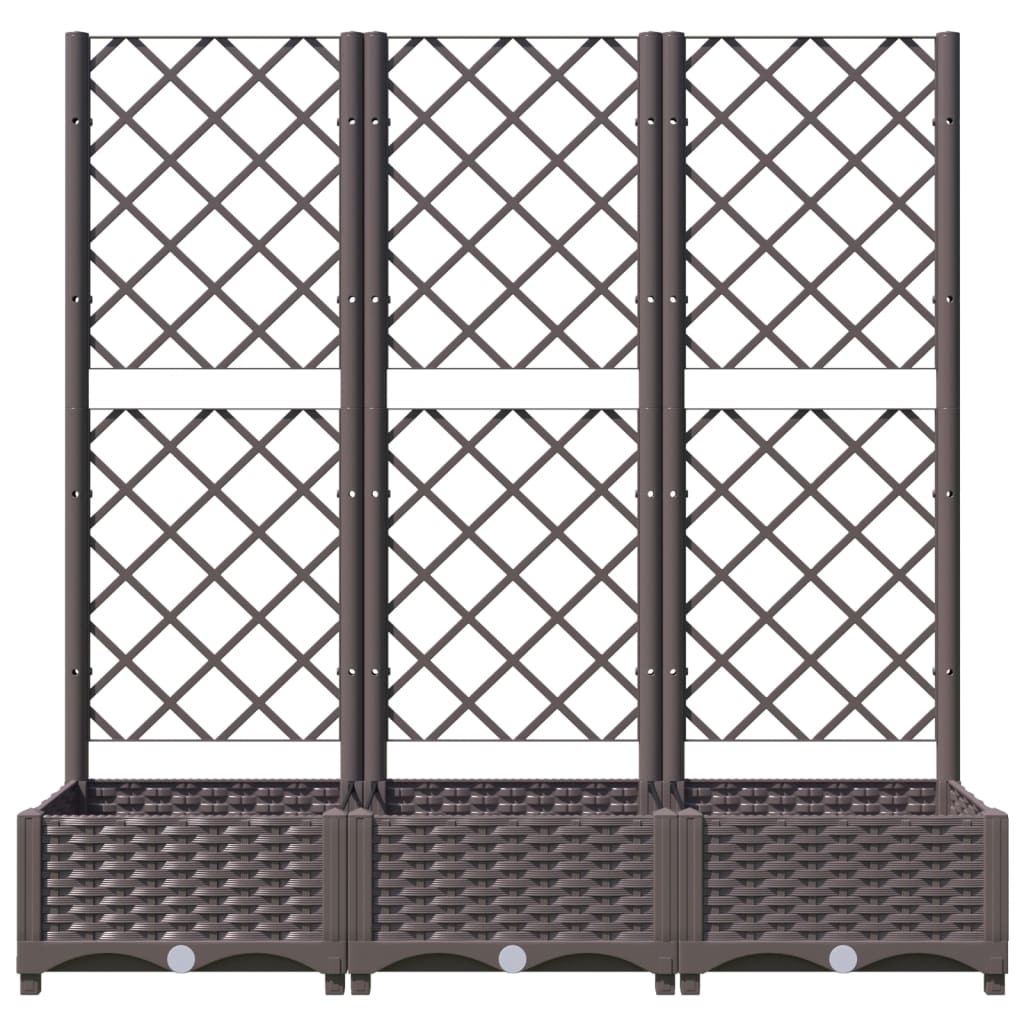 Sodo lovelis su treliažu, rudos spalvos, 120x40x121,5cm, PP