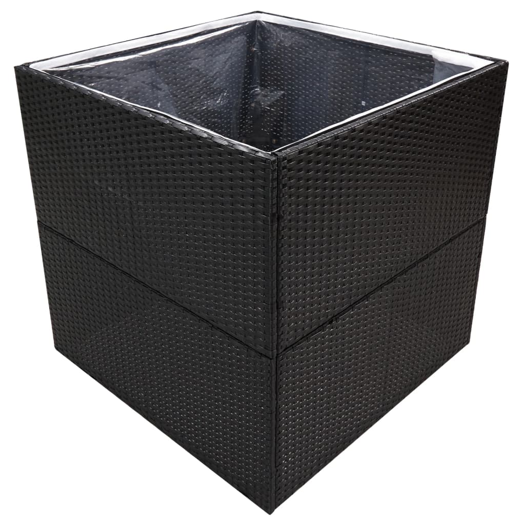 Sodo lovelis, juodos spalvos, 80x80x80cm, poliratanas
