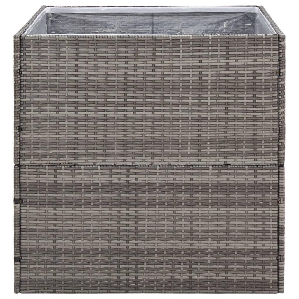 Sodo lovelis, pilkos spalvos, 80x80x80cm, poliratanas