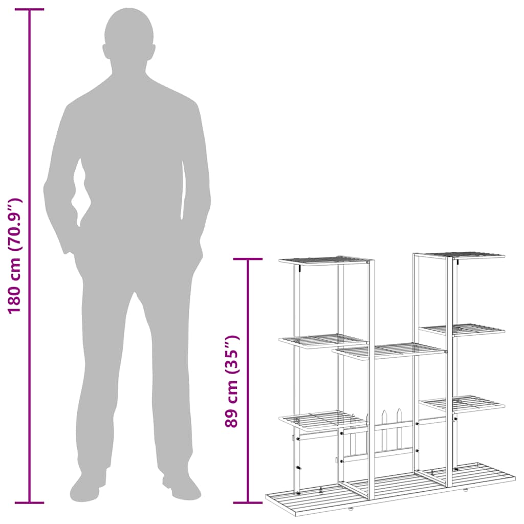 Gėlių stovas, baltos spalvos, 94,5x25x89cm, geležis